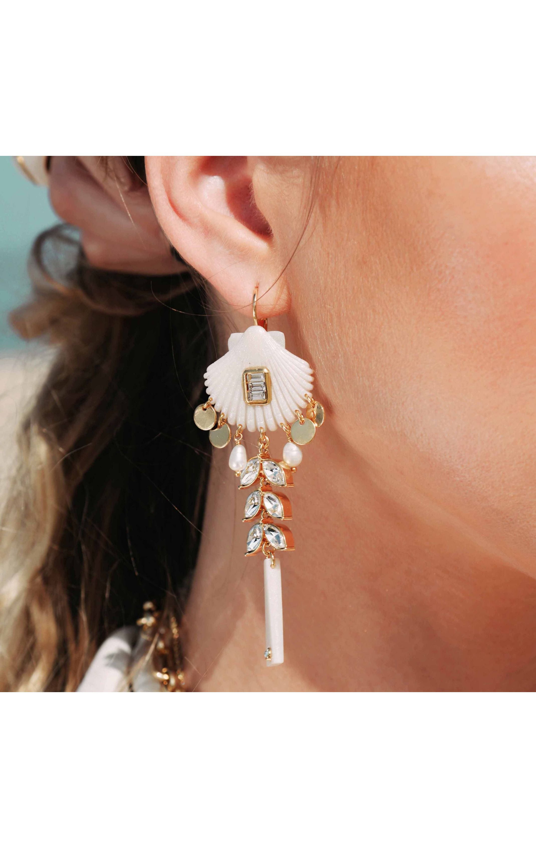  Boucles D'oreilles Coralie Blanc