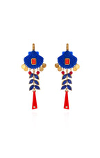  Boucles D'oreilles Coralie Bleu Indigo