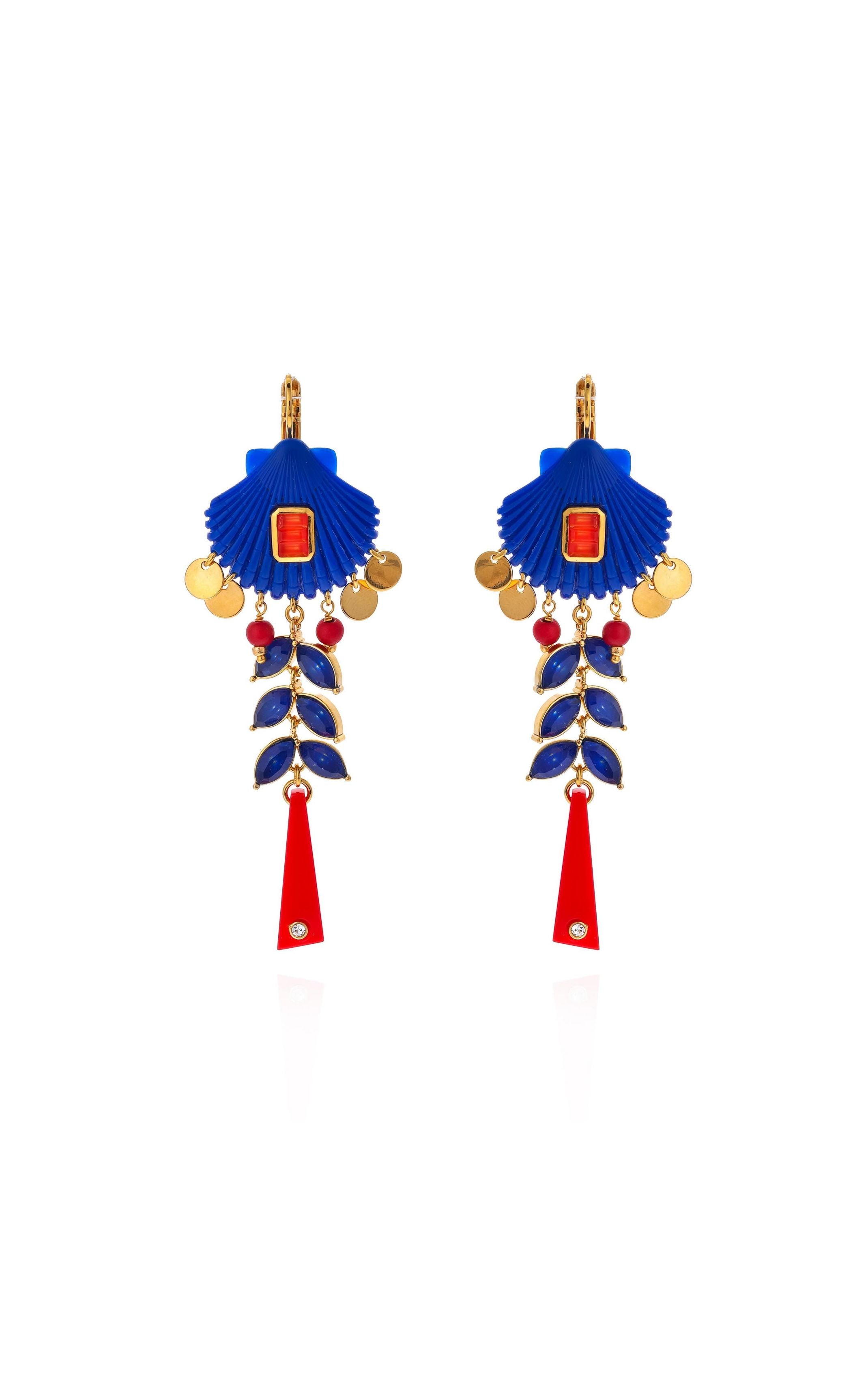  Boucles D'oreilles Coralie Bleu Indigo