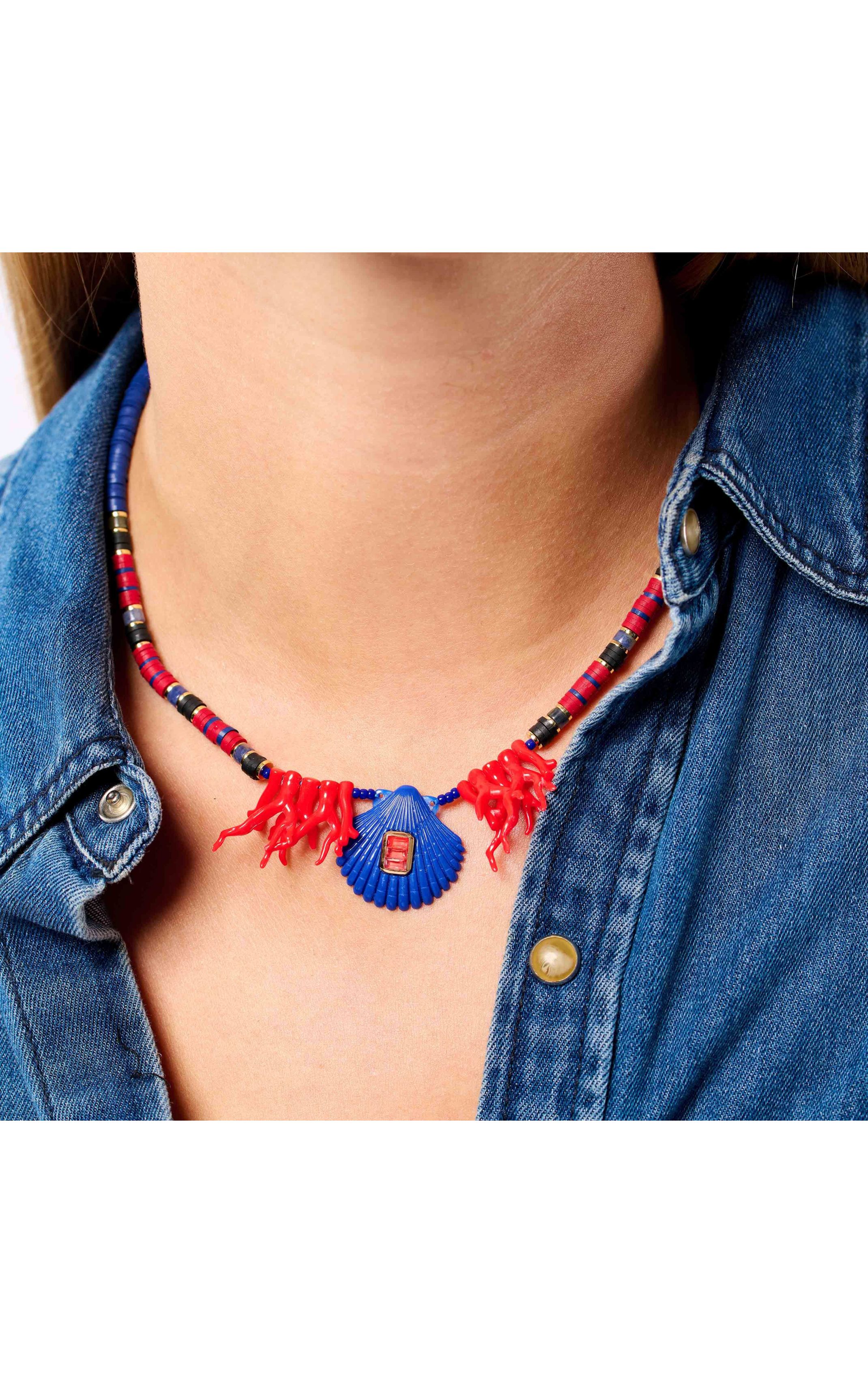  Collier Dorie Bleu Indigo