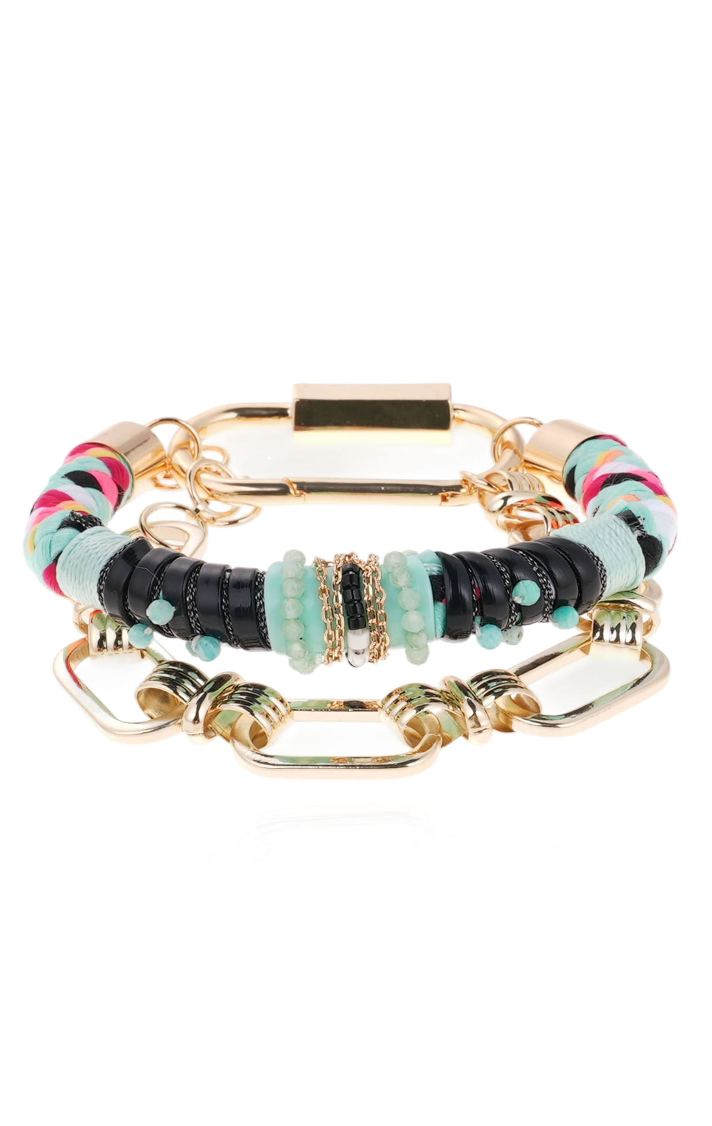  Bracelet Pyramid Doré