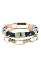  Bracelet Pyramid Doré