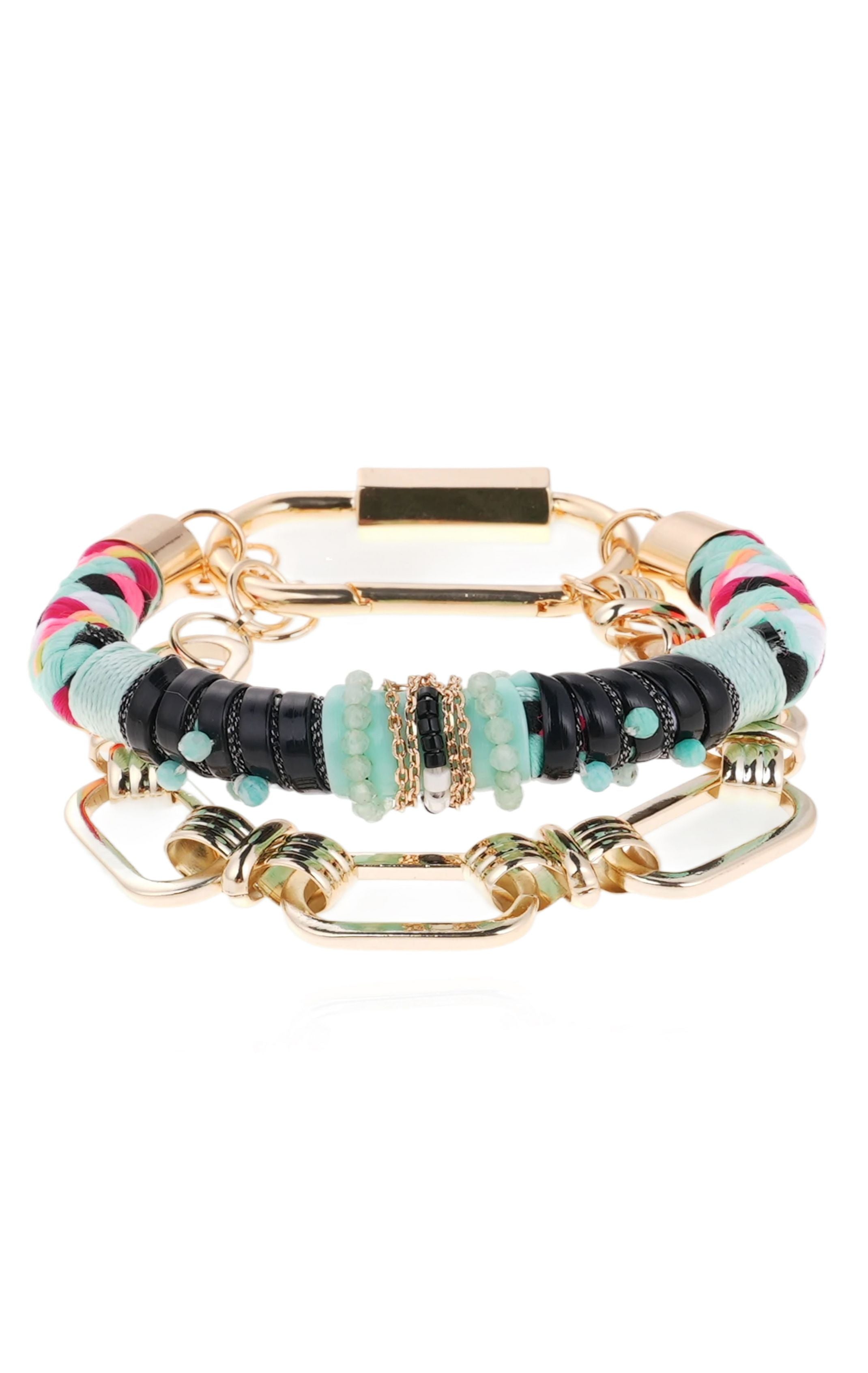  Bracelet Pyramid Doré