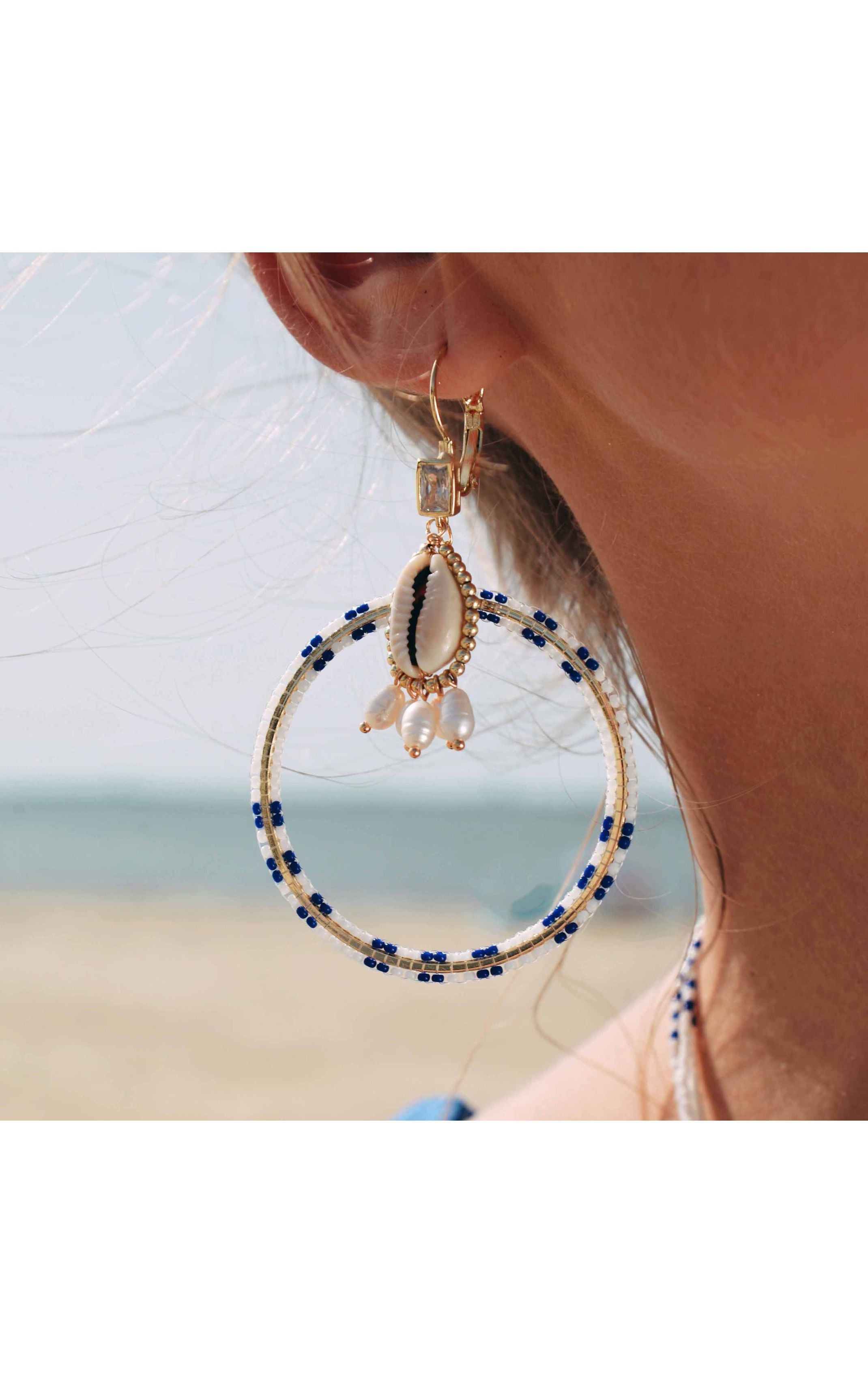  Boucles D'oreilles Recif Blanc