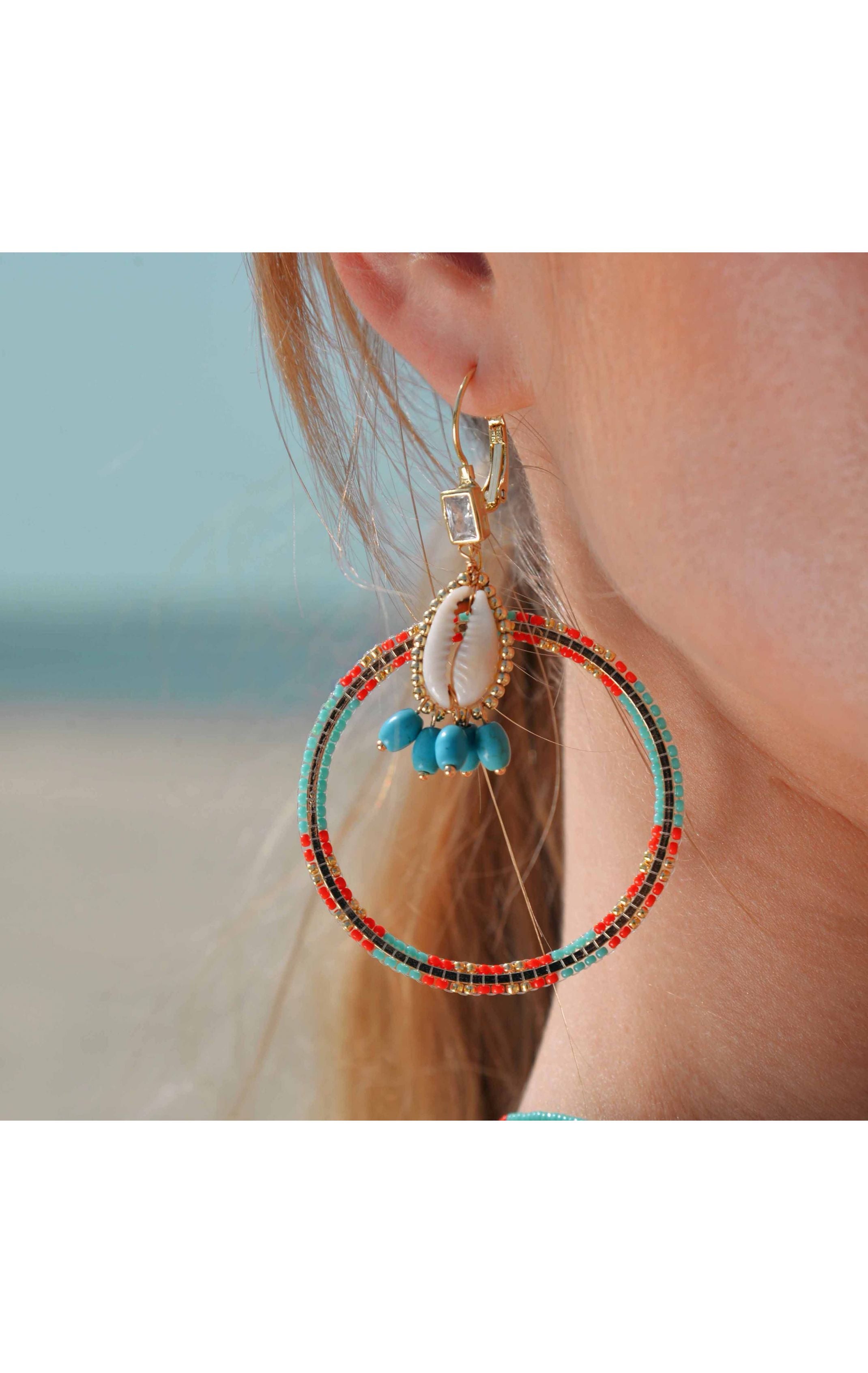  Boucles D'oreilles Recif Turquoise
