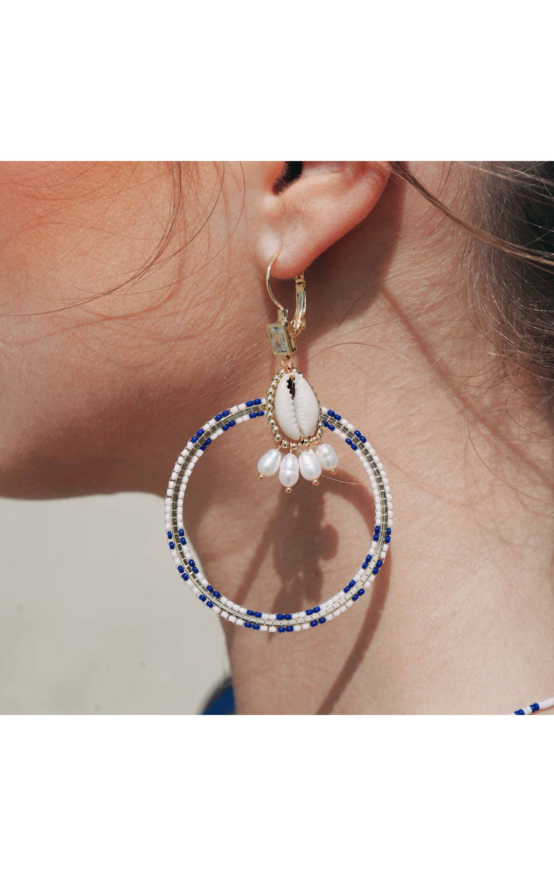  Boucles D'oreilles Recif Blanc