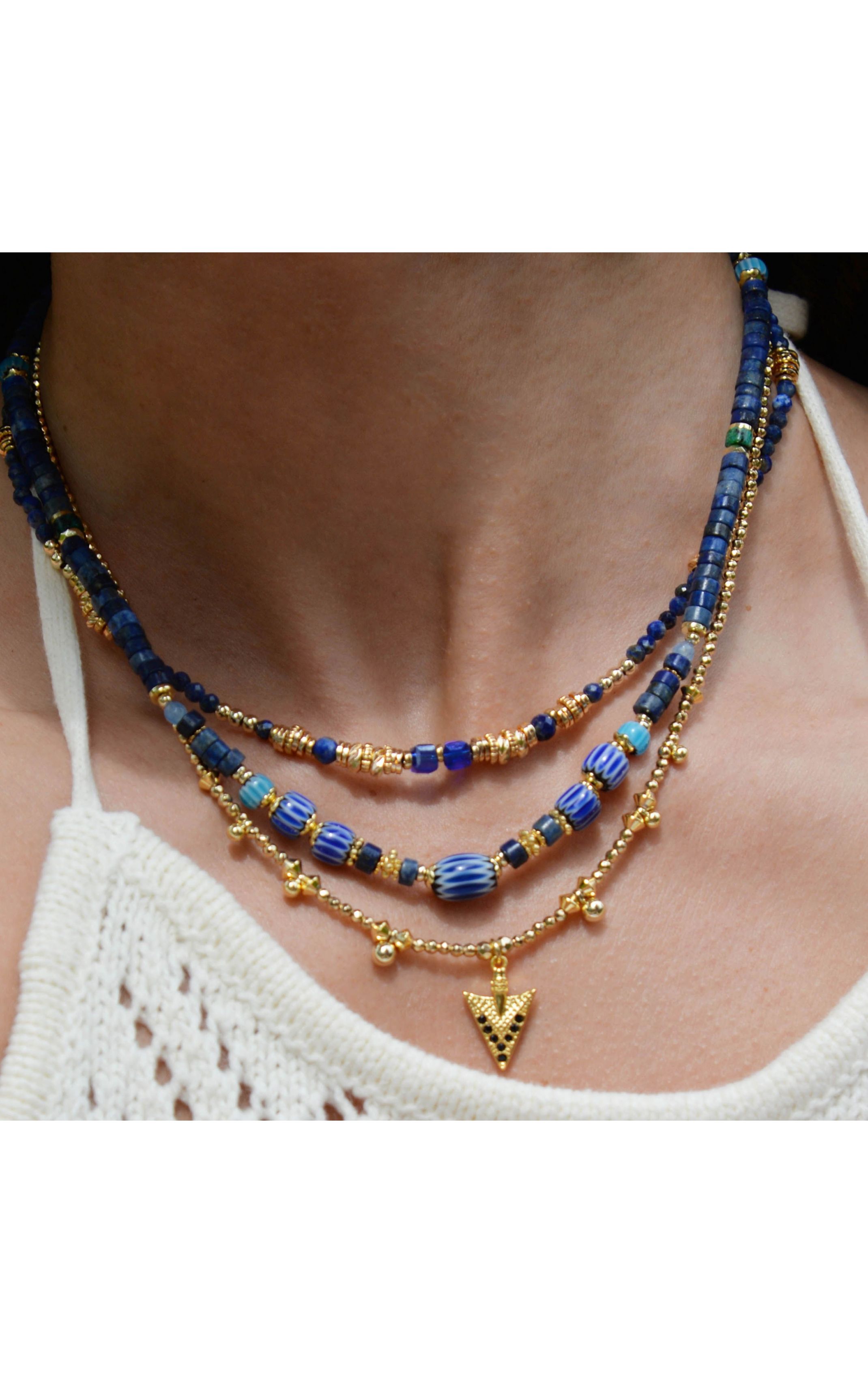  Collier Trion Bleu